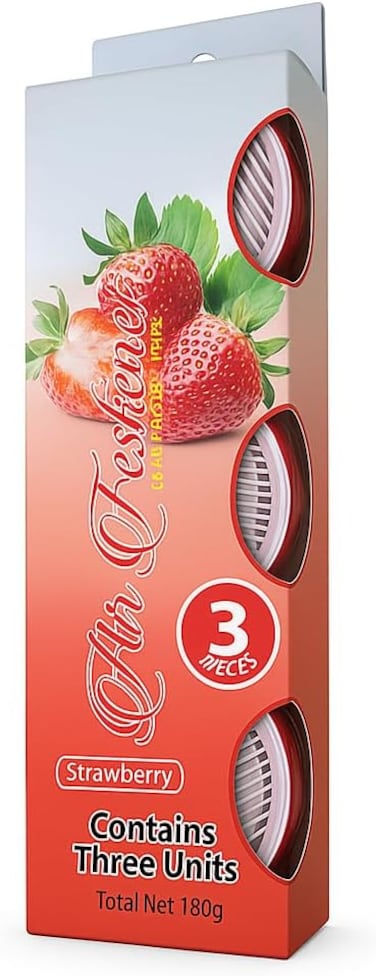 Fitto Car Air Freshener Strawberry Scent Pack of 3 Long Lasting Hanging Perfume for Car Interior