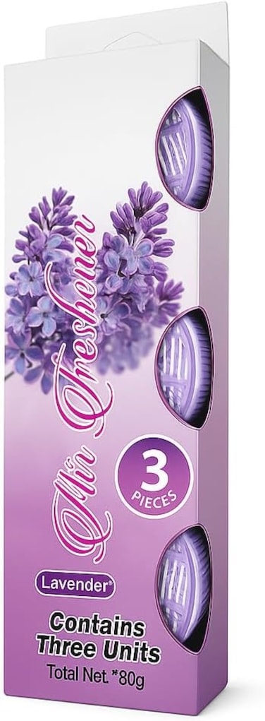Fitto Car Air Freshener Lavender Scent Pack of 3 Long Lasting Hanging Perfume for Car Interior