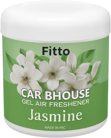 Fitto Solid Car Air Freshener Jasmine Scent, Long Lasting Gel Odor Eliminator for Car Interior and Dashboard, 200gms