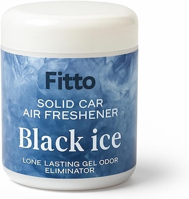 Fitto Solid Car Air Freshener Black ice Scent, Long Lasting Gel Odor Eliminator for Car Interior and Dashboard, 200gms