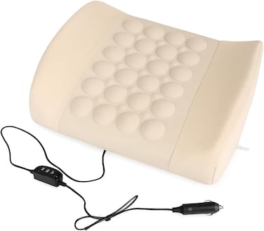 Fitto Car Seat Vibrating Massage Cushion For Backpain Relief and Comfort Drive, with car adapter, Beige