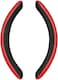 Fitto Sporty Half Steering Wheel Cover &ndash; Rubber, Non-Slip, Breathable &amp; Odorless, Universal Fit, Plain Black (Set of 2 Pieces) - Red