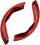 Fitto Sporty Half Steering Wheel Cover &ndash; Rubber, Non-Slip, Breathable &amp; Odorless, Universal Fit, with pattern, Black (Set of 2 Pieces) - Dark Red