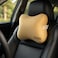 Fitto Car Neck Pillows, Soft Slow-Rebound Memory Foam Headrest, Biege