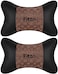Fitto Car Headrest Neck Cushion Pillow with pattern, pack of 2, Brown