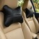 Fitto Car Headrest Neck Cushion Pillow with pattern, pack of 2, Black