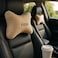 Fitto Car Headrest Neck Cushion Pillow, pack of 2, Biege