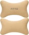 Fitto Car Headrest Neck Cushion Pillow, pack of 2, Biege