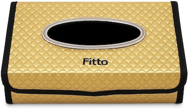Fitto Elegant Openable Tissue Box for Car, Gold