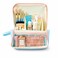 FITTO Standing Waterproof Makeup Bag &ndash; Compact High Density Polyester &ndash; Blue Pink