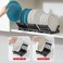 FITTO Space-Saving Plate Storage Rack, 4 Partition rack - Gun Grey