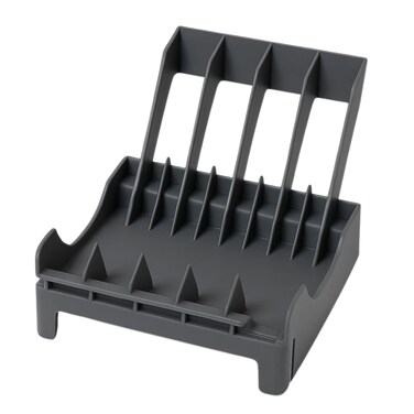 FITTO Space-Saving Plate Storage Rack, 4 Partition rack - Gun Grey