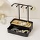 FITTO Double Layered Jewelry Storage Rack &ndash; Black/White