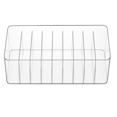 FITTO Large Transparent Data Cable Storage Box &ndash; Adjustable Compartments