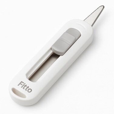 FITTO Safe Express Knife &ndash; Ergonomic Design &ndash; Compact White ABS + Stainless Steel