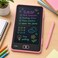 FITTO Reusable LCD Writing Tablet with One-Touch Erase and Screen Lock, Portable Drawing and Note Pad, Pink and Black