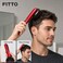 FITTO Red Rechargeable Scalp Massage Comb with USB Cable, 1 Set