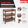 FITTO Brown Three-Tier Plastic Multipurpose Kitchen Storage Rack, 45 x 34 x 18 cm