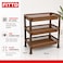 FITTO Brown Three-Tier Plastic Multipurpose Kitchen Storage Rack, 45 x 34 x 18 cm