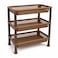 FITTO Brown Three-Tier Plastic Multipurpose Kitchen Storage Rack, 45 x 34 x 18 cm
