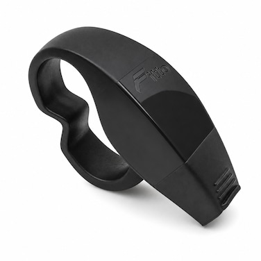 FITTO Referee Whistle with Finger Grip, Black, 1 Piece