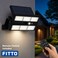 FITTO Solar Sensor LED Outdoor Light with Remote Control, Black, 1 Piece