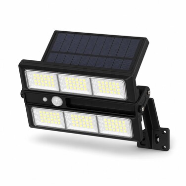 FITTO Solar Sensor LED Outdoor Light with Remote Control, Black, 1 Piece