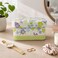 FITTO Rectangular Metal Storage Box, White Floral Pattern, 7 x 4.5 x 4 cm, 1 Piece