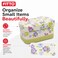 FITTO Rectangular Metal Storage Box, White Floral Pattern, 7 x 4.5 x 4 cm, 1 Piece