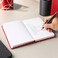 FITTO A6 Hard-Cover Notebook, Red Single-Line Pages, 8 mm Ruled, 100 Sheets
