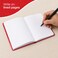 FITTO A6 Hard-Cover Notebook, Red Single-Line Pages, 8 mm Ruled, 100 Sheets