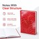 FITTO A6 Hard-Cover Notebook, Red Single-Line Pages, 8 mm Ruled, 100 Sheets