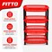 FITTO 4-Tier Plastic Storage Basket Rack, Red and Black, 1 Unit