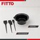 FITTO Black Hair Dye Application Kit with Mixing Bowl and Brushes, 4-Piece Set