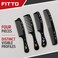 FITTO Black Decorative Print Hair Comb Set, 4 Pieces