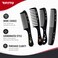 FITTO Black Decorative Print Hair Comb Set, 4 Pieces