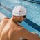 FITTO Swimming Cap for Adults, White Printed Design, Single Piece