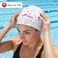 FITTO Swimming Cap for Adults, White Printed Design, Single Piece