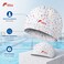 FITTO Swimming Cap for Adults, White Printed Design, Single Piece