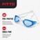 FITTO Swimming Goggles for Training, Blue Frame with White Strap, Single Pair