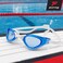 FITTO Swimming Goggles for Training, Blue Frame with White Strap, Single Pair