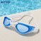 FITTO Swimming Goggles for Training, Blue Frame with White Strap, Single Pair