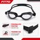 FITTO Swimming Goggles for Training, Black, Adjustable Strap, Single Pair