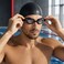 FITTO Swimming Goggles for Training, Black, Adjustable Strap, Single Pair