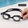 FITTO Swimming Goggles for Training, Black, Adjustable Strap, Single Pair