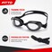 FITTO Swimming Goggles for Training, Black, Adjustable Strap, Single Pair