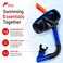 FITTO Swimming Mask and Snorkel Set, Blue, Adjustable Strap, 1 Set