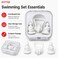 FITTO Swimming Ear Plug Set With Nose Clip and Storage Case, White