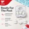 FITTO Swimming Ear Plug Set With Nose Clip and Storage Case, White