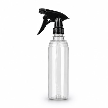 FITTO Clear Plastic Spray Bottle with Trigger Nozzle, 1 Piece, 25 cm